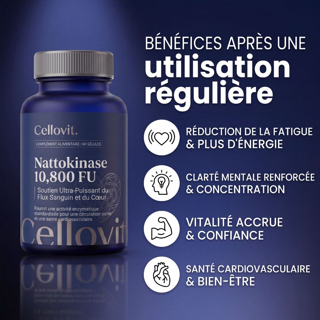 Nattokinase 10 800 FU — Soutien avancé de la circulation sanguine et du cœur