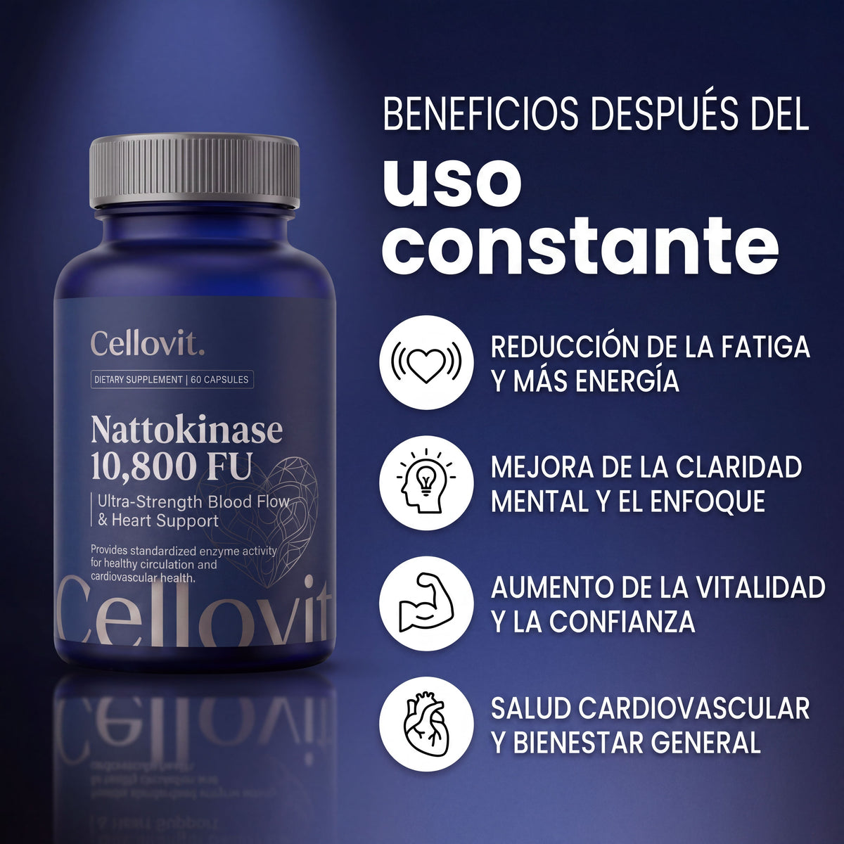 Nattokinase 10.800 FU — Apoyo avanzado para la circulación y el corazón