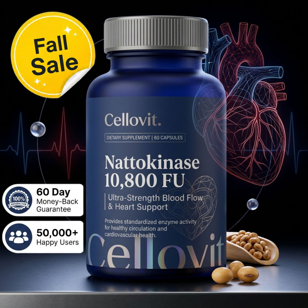 Nattokinase 10,800 FU — Advanced Blood Flow & Heart Support